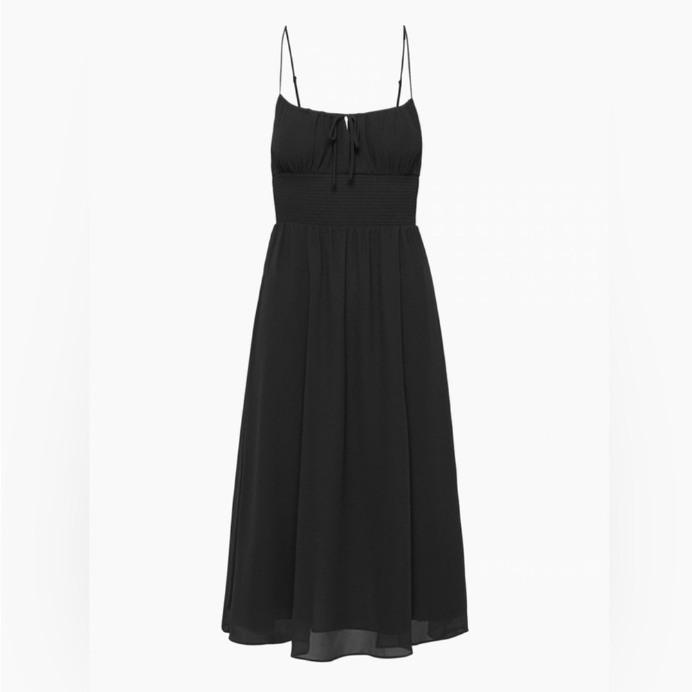 Aritzia Black Spaghetti Strap Midi Dress